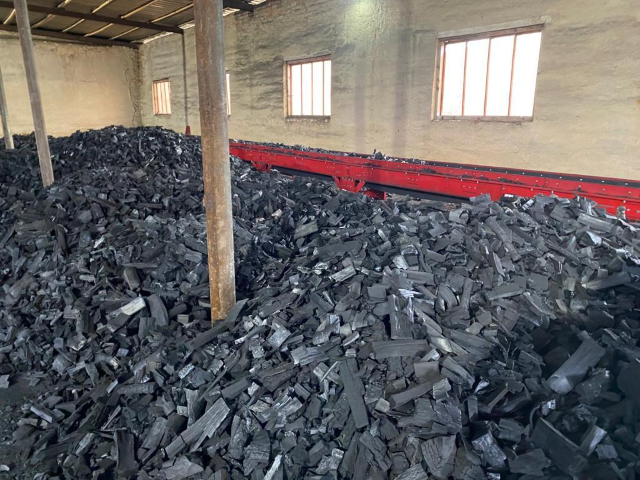 Charcoal production process.